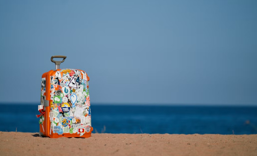 suitcase by the beach